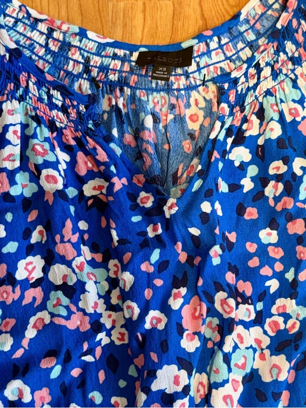 Talbot Women’s Blue Fit & Flare Floating Floral Pattern Midi Dress Size XS - Picture 6 of 11